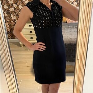 Ann Taylor Navy Cap Sleeve Mini Dress